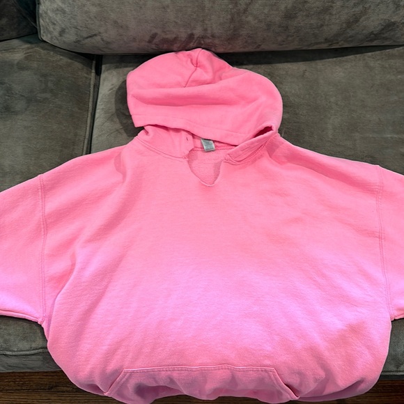 Oversized Pink Cut Hoodie - Picture 2 of 4